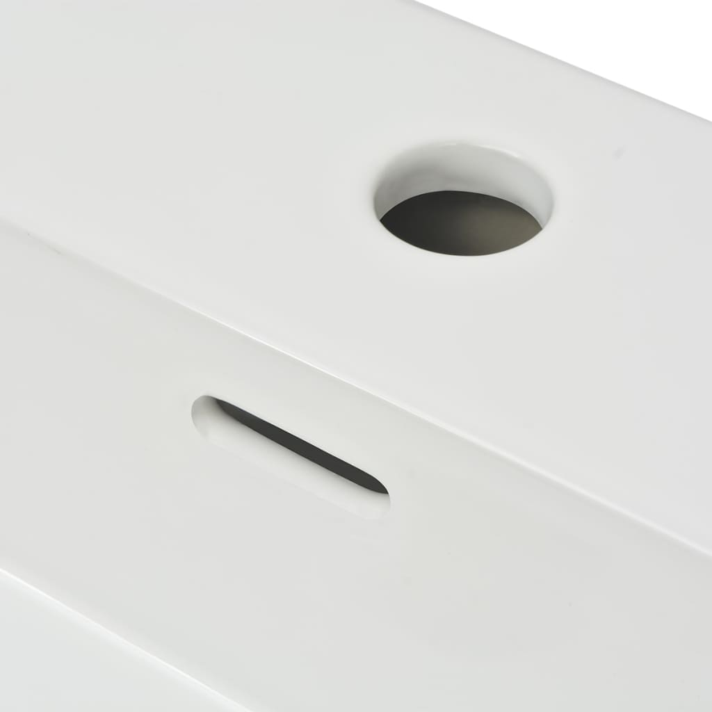 Waschbecken mit Hahnloch Keramik Weiß 76x42,5x14,5 cm - Home & Family Shop Nicolas Schwarz