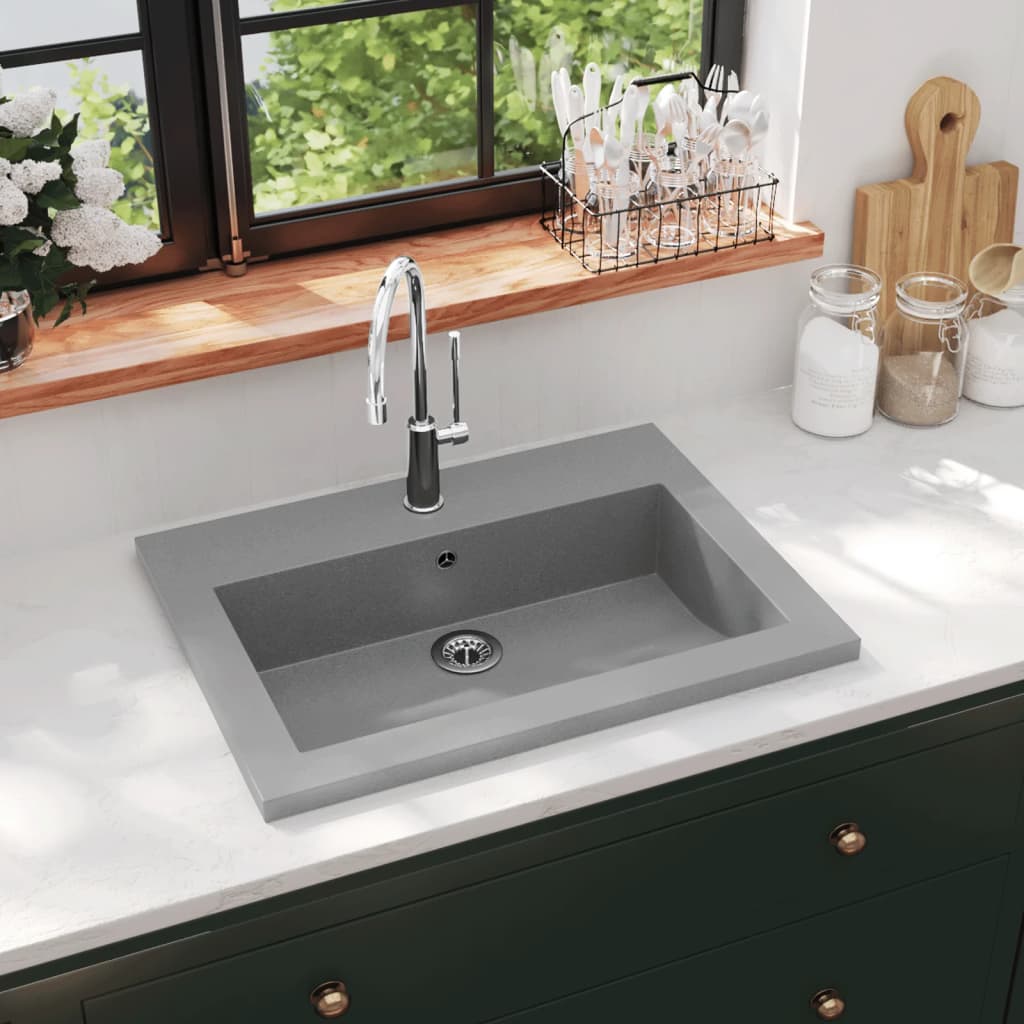 Granitbecken 600×450×120 mm Grau - Home & Family Shop Nicolas Schwarz