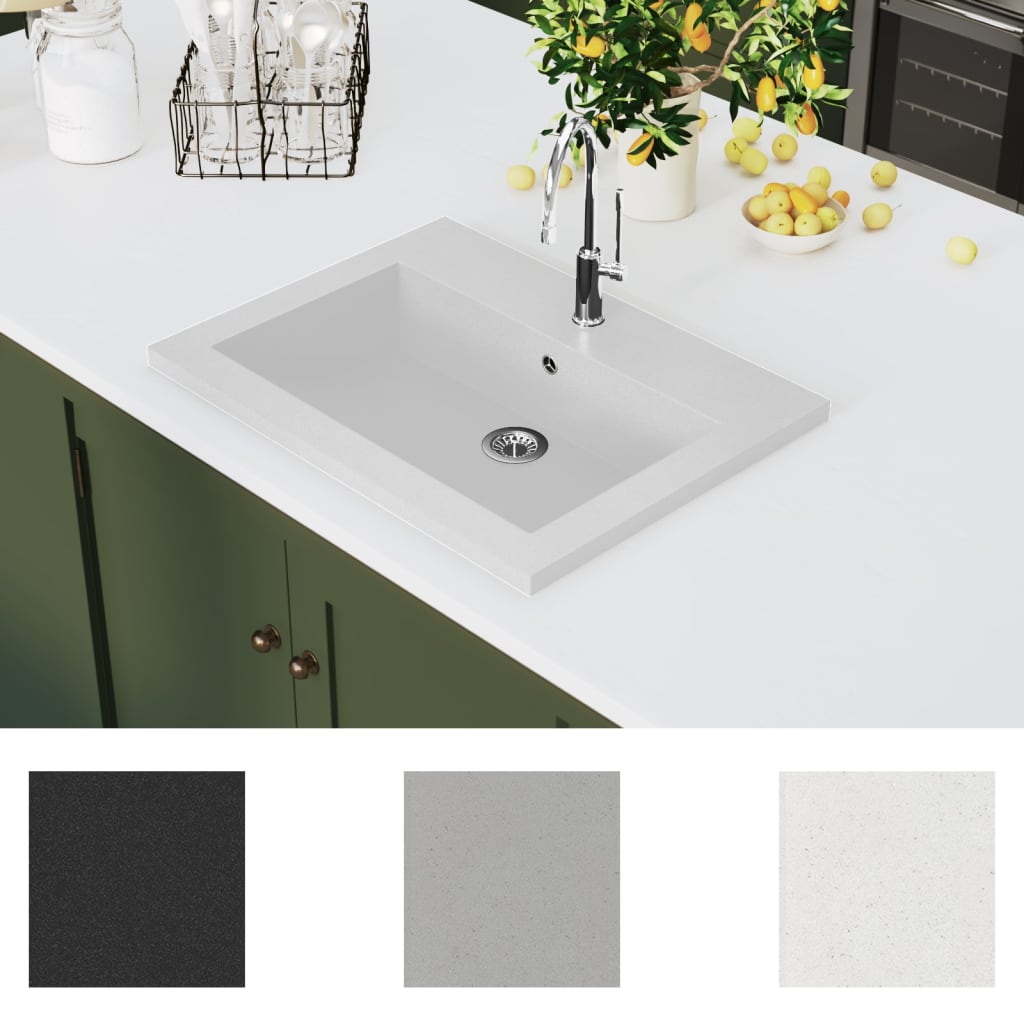 Granitbecken 600×450×120 mm Weiß - Home & Family Shop Nicolas Schwarz