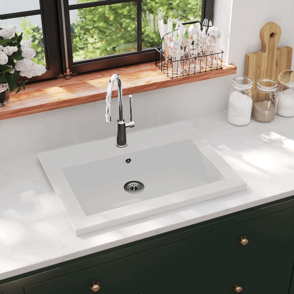 Granitbecken 600×450×120 mm Weiß - Home & Family Shop Nicolas Schwarz