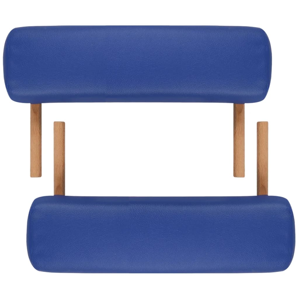 Massageliege Klappbar 2-Zonen mit Holzgestell Blau