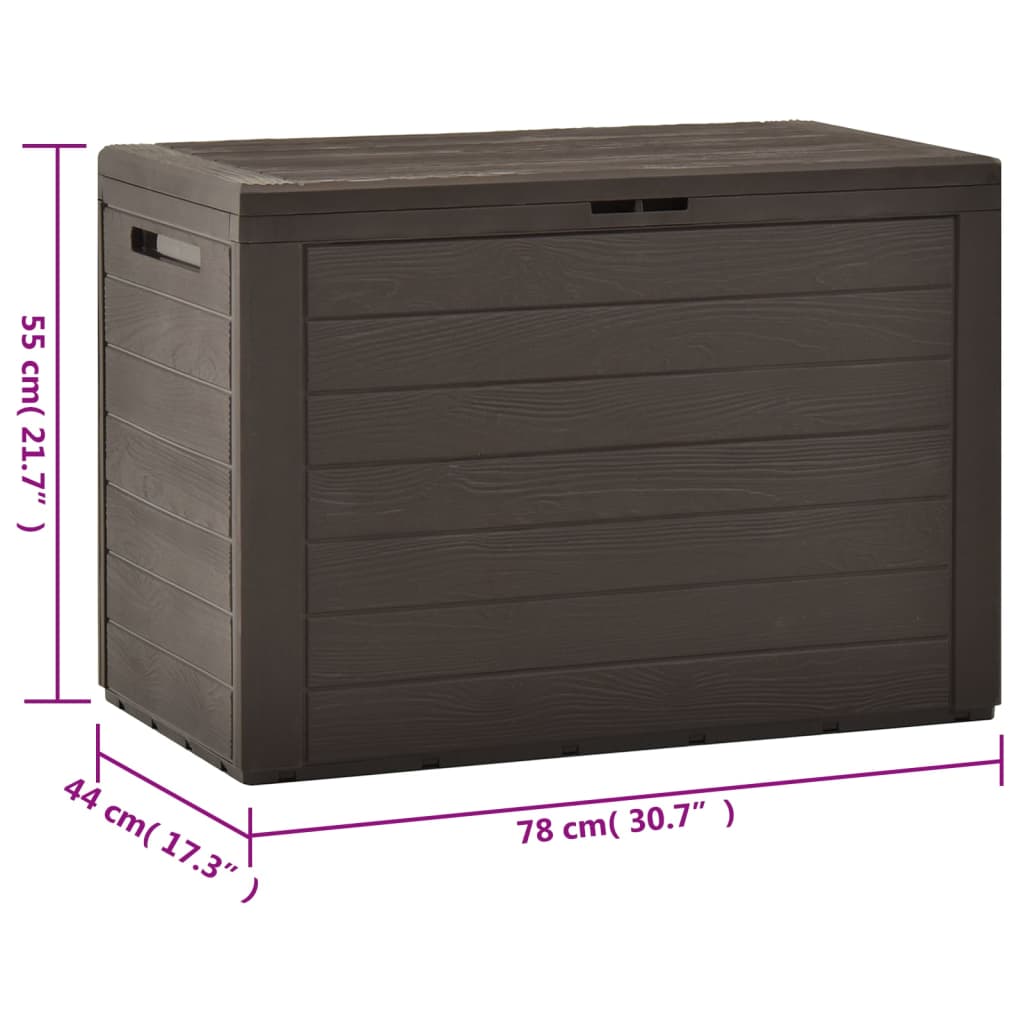 Coffre de jardin marron 78x44x55 cm