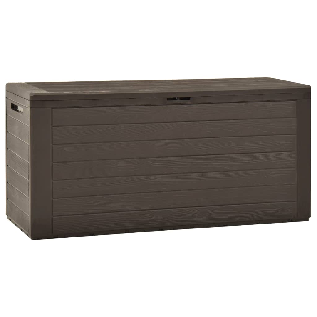 Coffre de jardin marron 116x44x55 cm