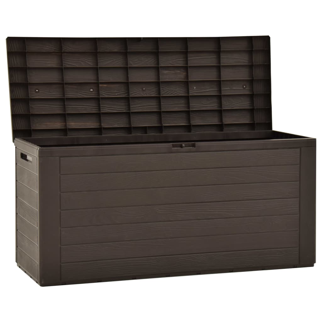 Coffre de jardin marron 116x44x55 cm