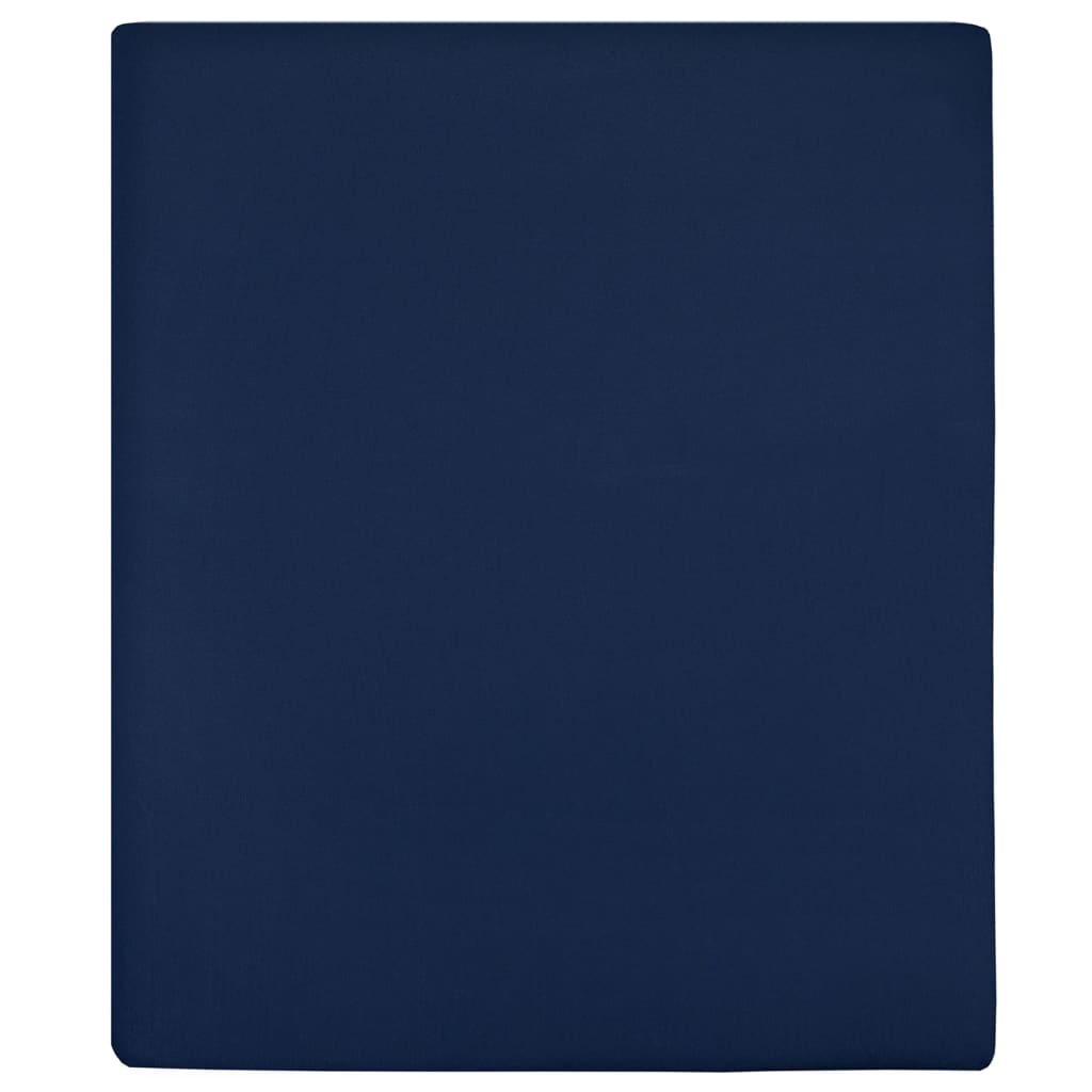 Spannbettlaken 2 Stk. Jersey Marineblau 100x200 cm Baumwolle - Home & Family Shop Nicolas Schwarz