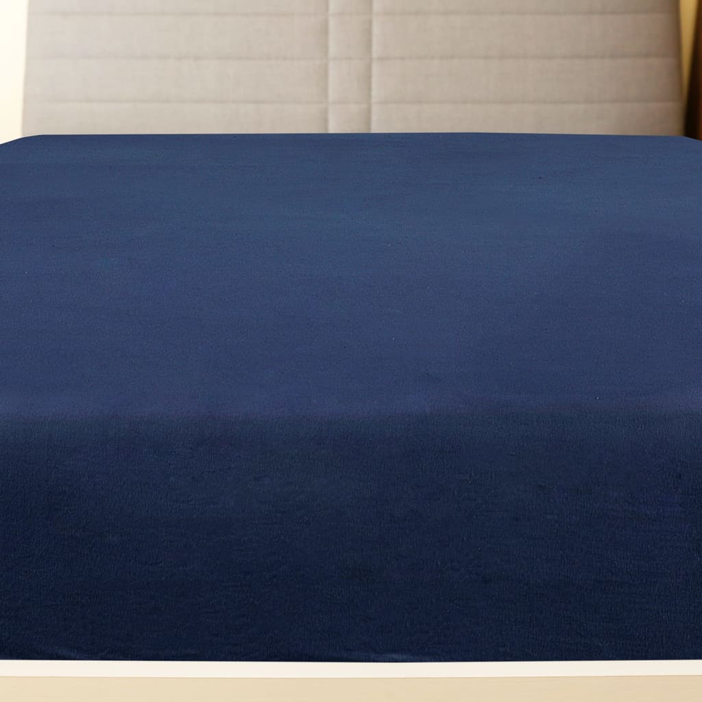 Spannbettlaken 2 Stk. Jersey Marineblau 100x200 cm Baumwolle - Home & Family Shop Nicolas Schwarz