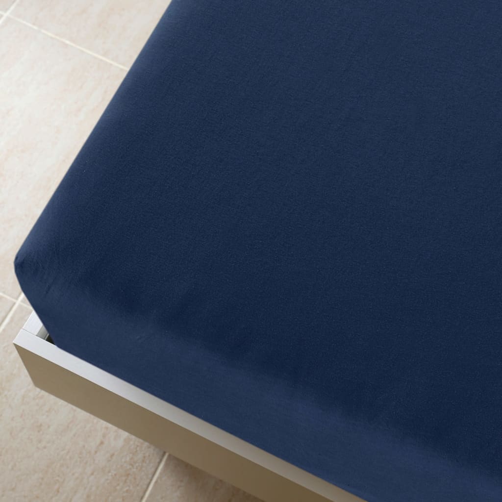 Spannbettlaken 2 Stk. Jersey Marineblau 100x200 cm Baumwolle - Home & Family Shop Nicolas Schwarz