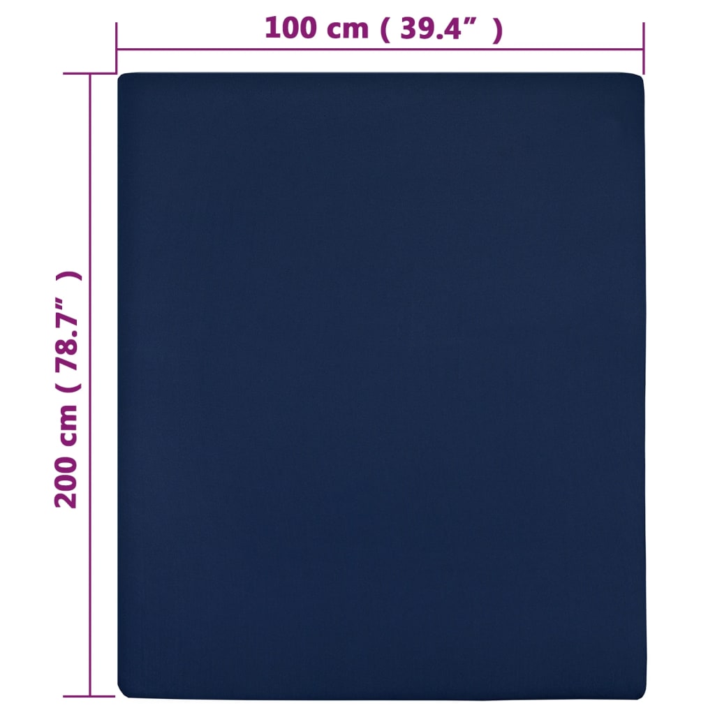 Spannbettlaken 2 Stk. Jersey Marineblau 100x200 cm Baumwolle - Home & Family Shop Nicolas Schwarz