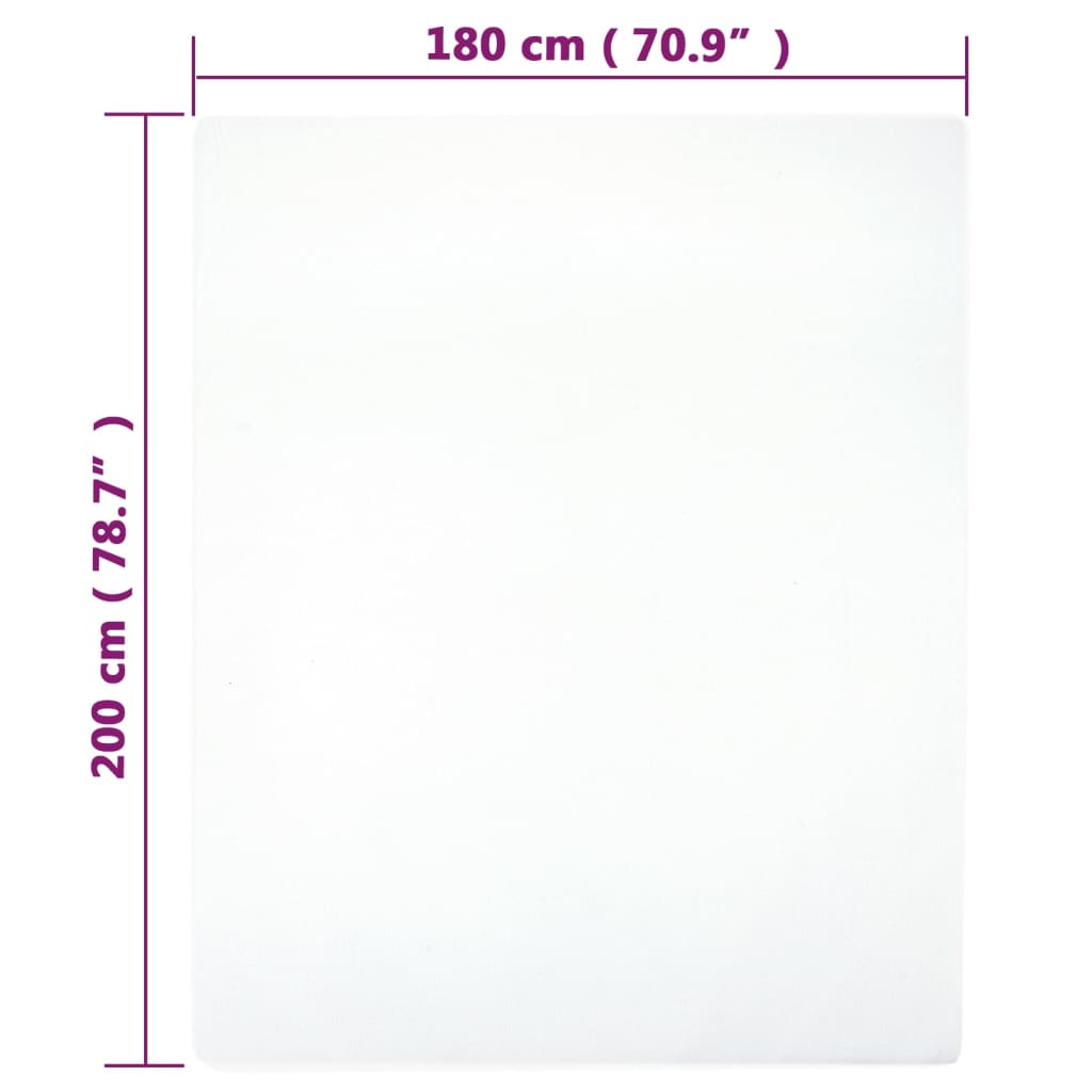 Spannbettlaken Jersey Weiß 180x200 cm Baumwolle - Home & Family Shop Nicolas Schwarz