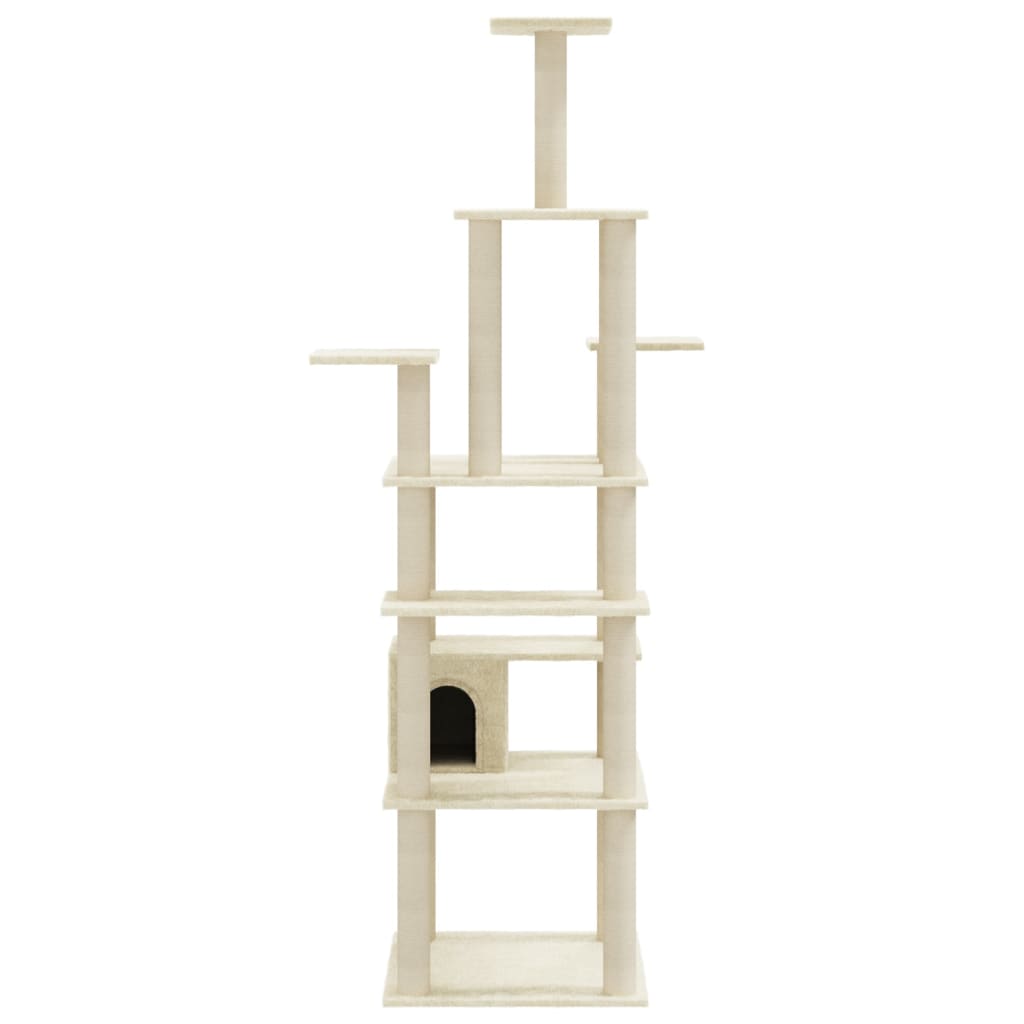 Kratzbaum mit Sisal-Kratzsäulen Creme 183 cm - Home & Family Shop Nicolas Schwarz