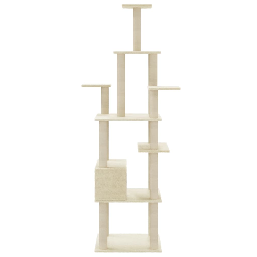 Kratzbaum mit Sisal-Kratzsäulen Creme 183 cm - Home & Family Shop Nicolas Schwarz