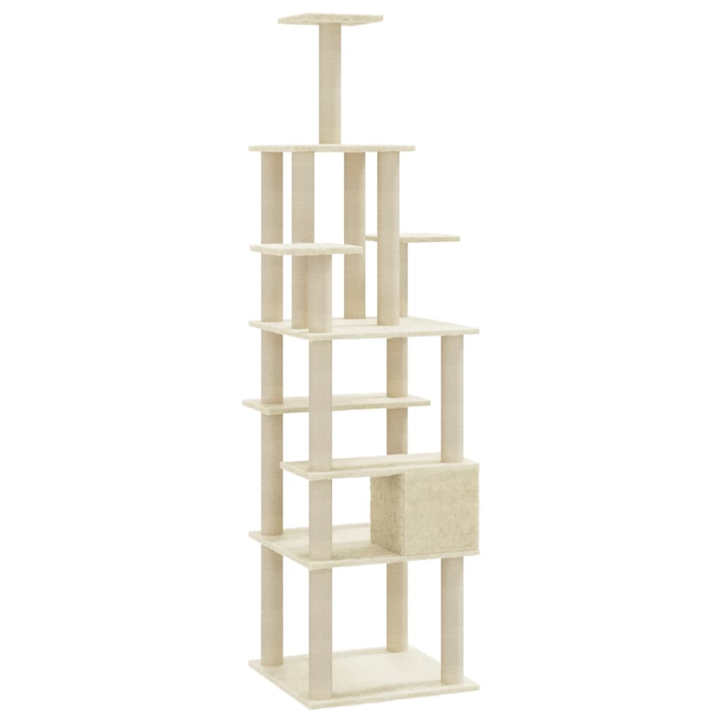 Kratzbaum mit Sisal-Kratzsäulen Creme 183 cm - Home & Family Shop Nicolas Schwarz
