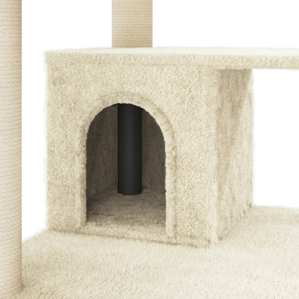 Kratzbaum mit Sisal-Kratzsäulen Creme 183 cm - Home & Family Shop Nicolas Schwarz