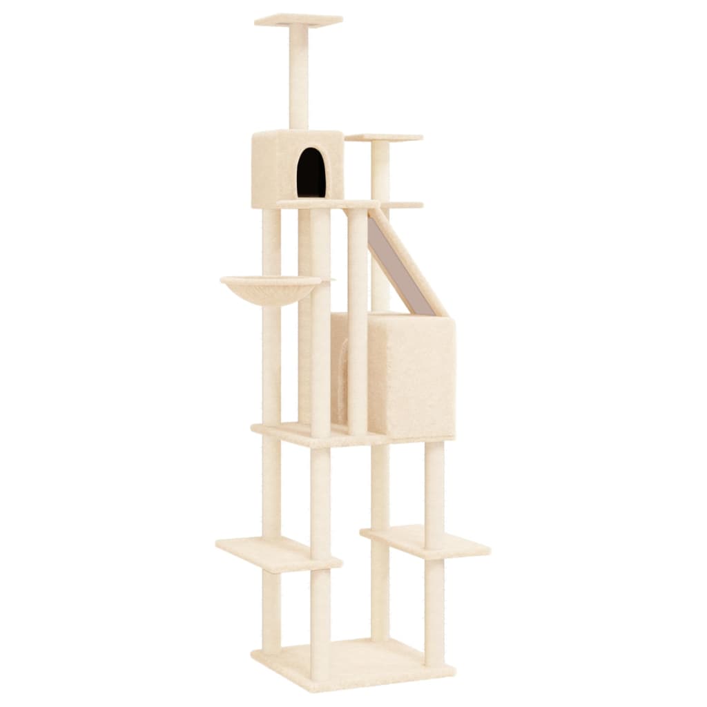 Kratzbaum mit Sisal-Kratzsäulen Creme 201 cm - Home & Family Shop Nicolas Schwarz