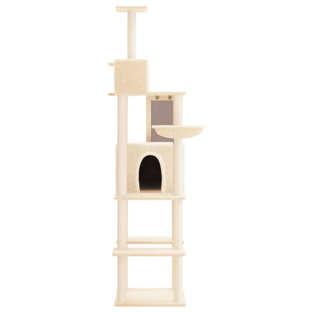 Kratzbaum mit Sisal-Kratzsäulen Creme 201 cm - Home & Family Shop Nicolas Schwarz