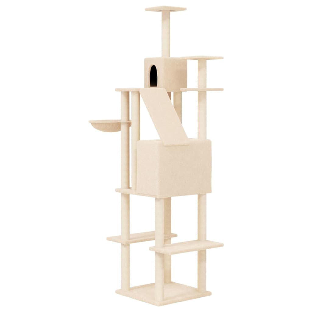 Kratzbaum mit Sisal-Kratzsäulen Creme 201 cm - Home & Family Shop Nicolas Schwarz