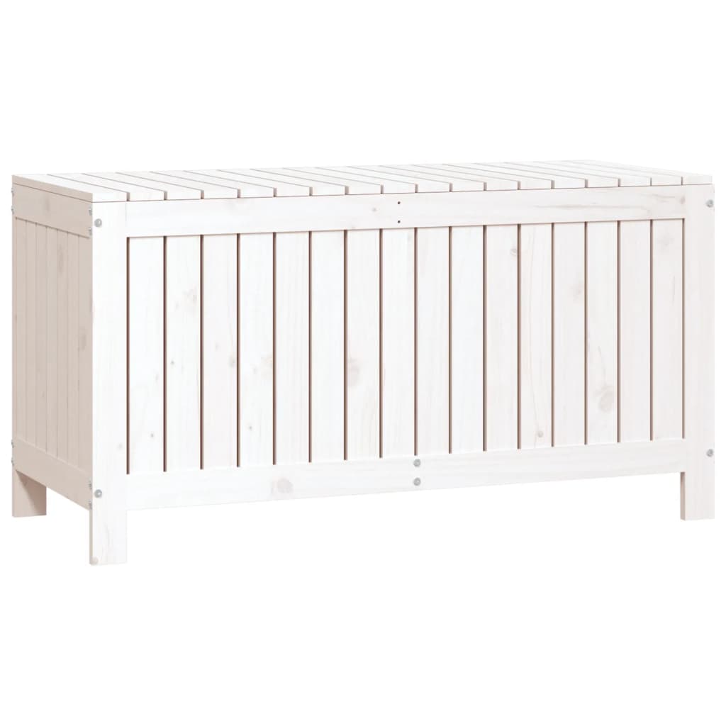 Coffre de jardin blanc 115x49x60 cm Pin massif