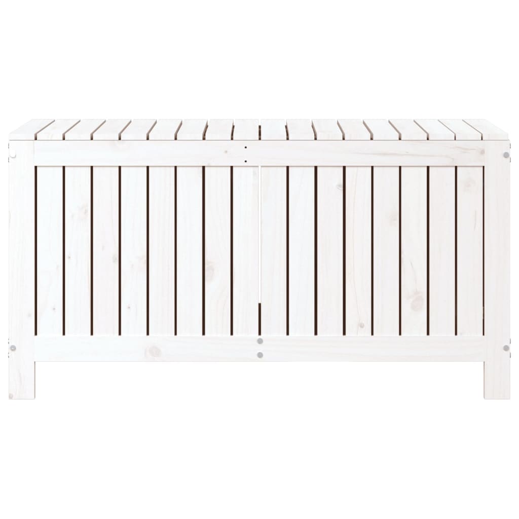 Coffre de jardin blanc 115x49x60 cm Pin massif
