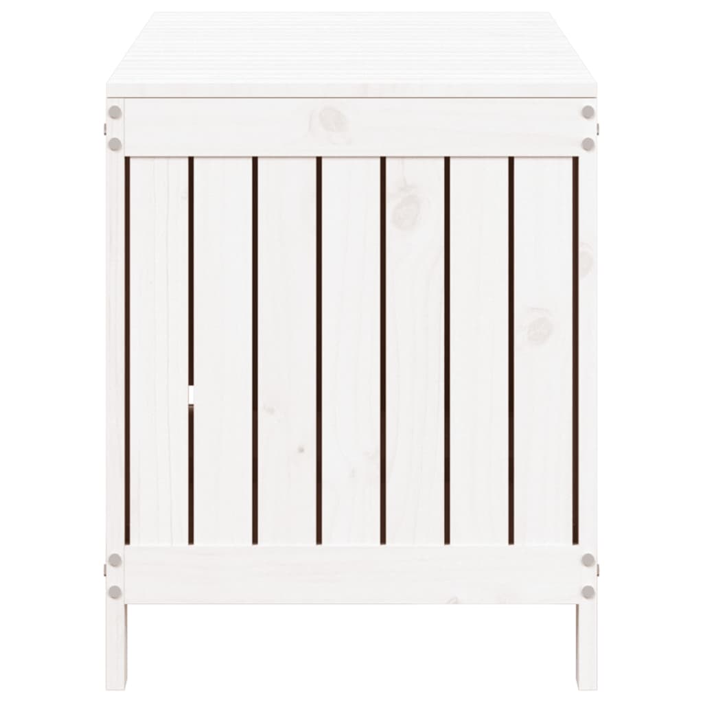 Coffre de jardin blanc 115x49x60 cm Pin massif