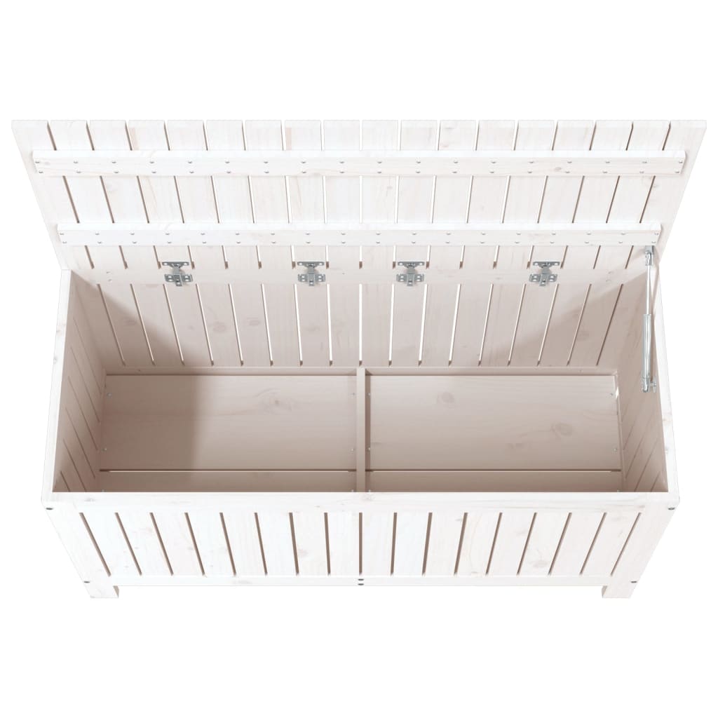 Coffre de jardin blanc 115x49x60 cm Pin massif