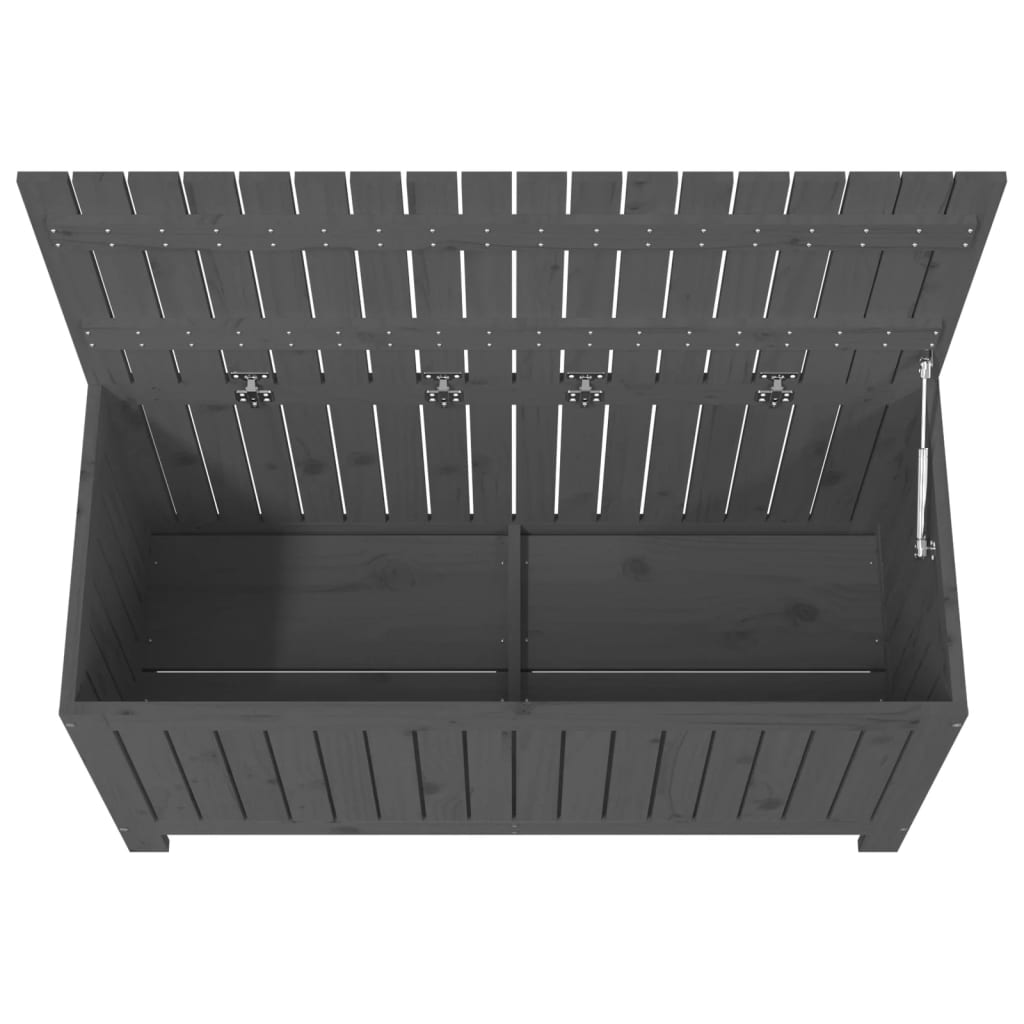 Coffre de jardin gris 115x49x60 cm Bois de pin massif
