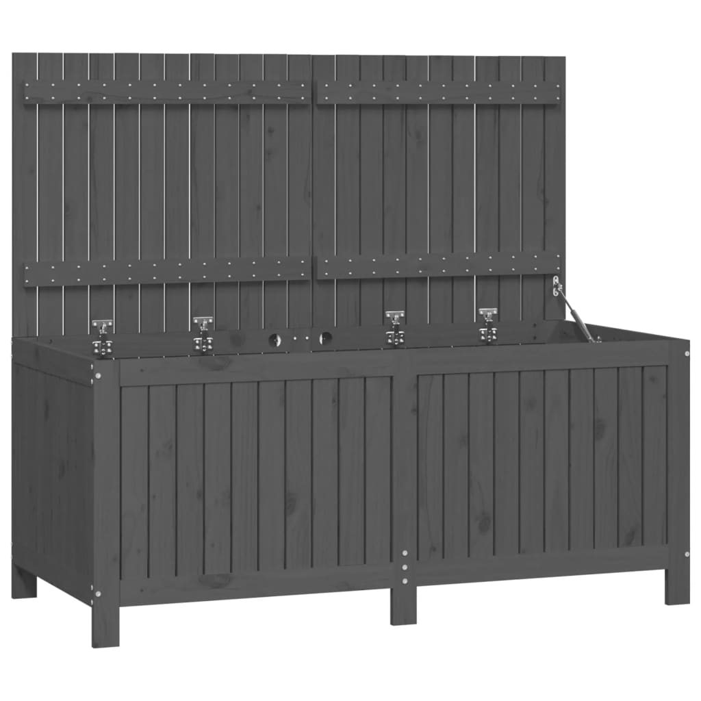 Coffre de jardin Gris 147x68x64 cm Pin massif