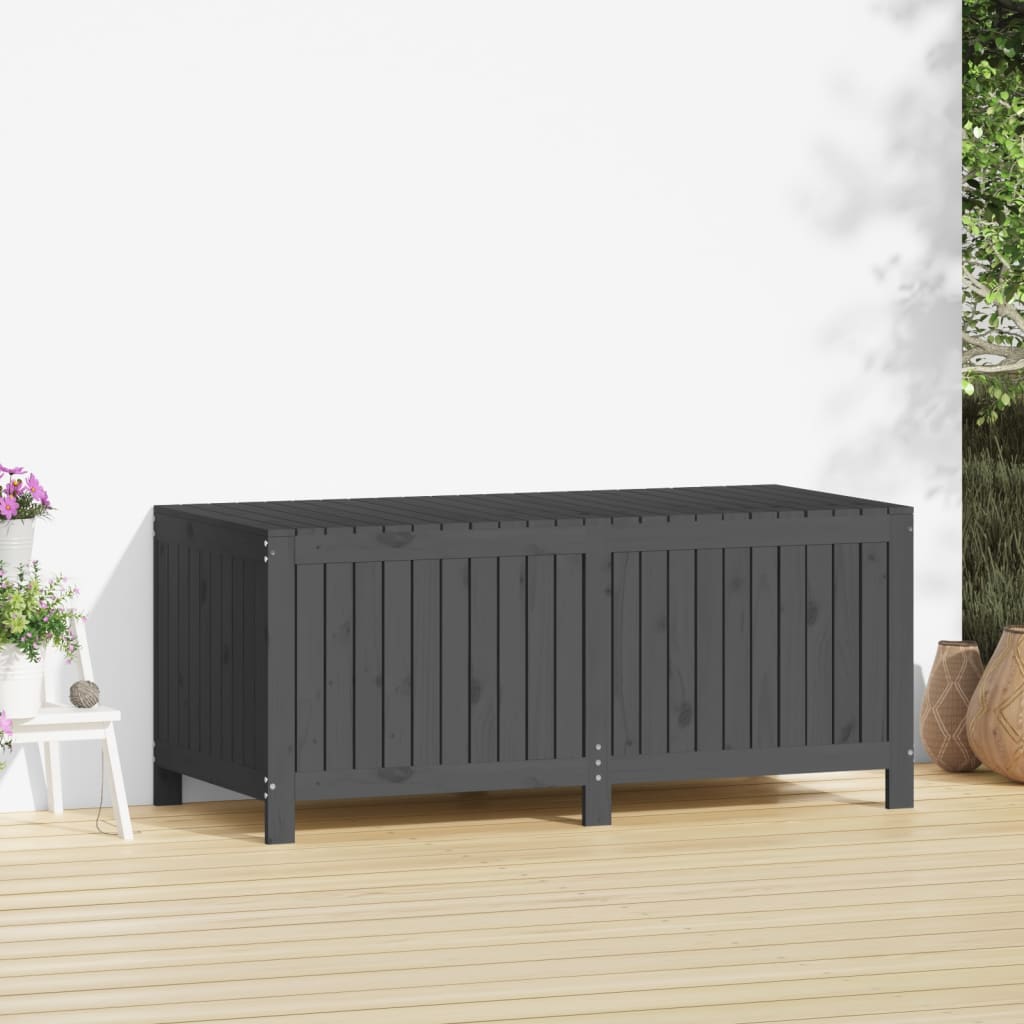 Coffre de jardin Gris 147x68x64 cm Pin massif