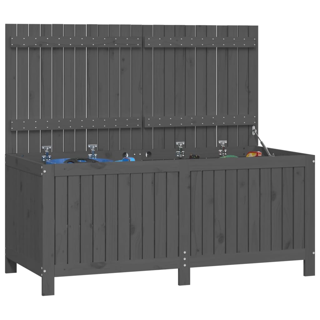 Coffre de jardin Gris 147x68x64 cm Pin massif