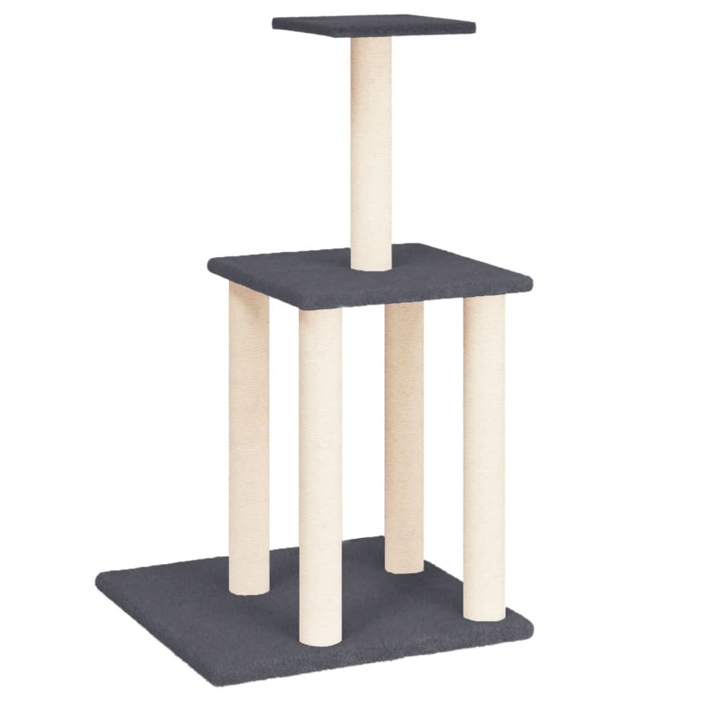 Kratzbaum mit Sisal-Kratzsäulen Dunkelgrau 85,5 cm - Home & Family Shop Nicolas Schwarz