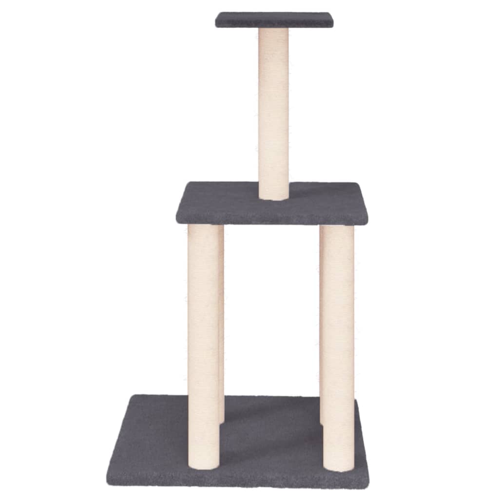 Kratzbaum mit Sisal-Kratzsäulen Dunkelgrau 85,5 cm - Home & Family Shop Nicolas Schwarz