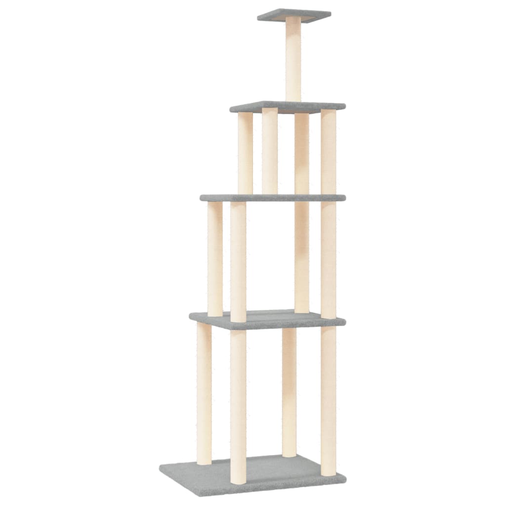 Kratzbaum mit Sisal-Kratzsäulen Hellgrau 183 cm - Home & Family Shop Nicolas Schwarz