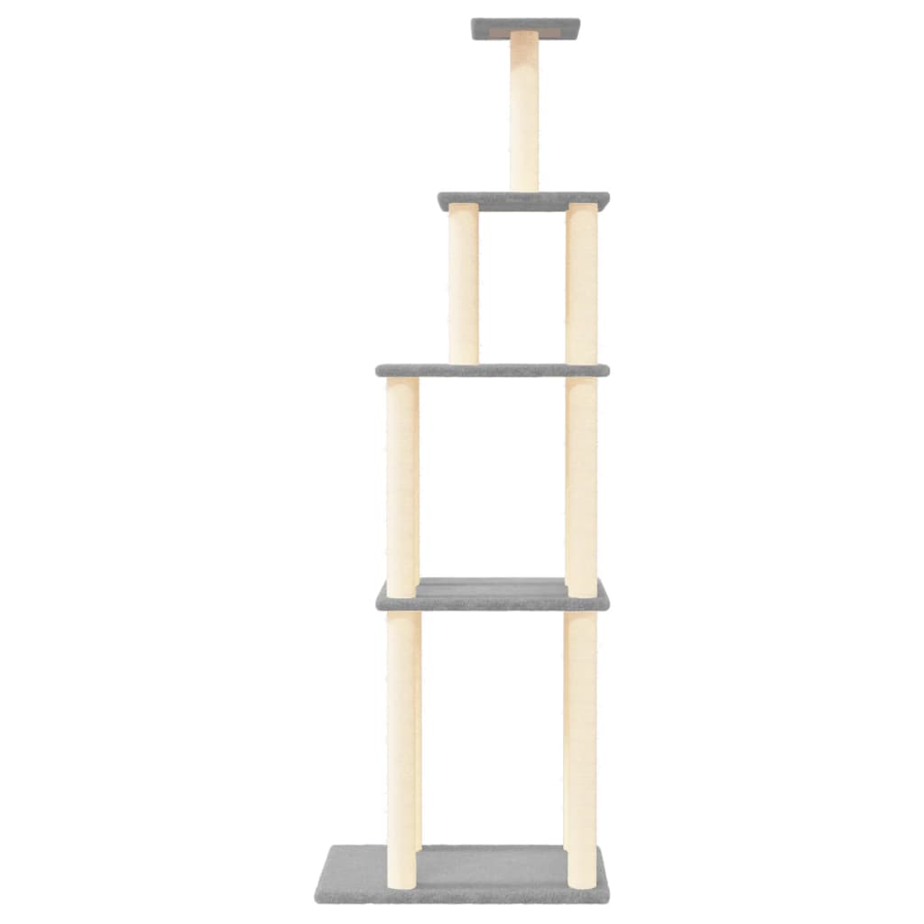 Kratzbaum mit Sisal-Kratzsäulen Hellgrau 183 cm - Home & Family Shop Nicolas Schwarz