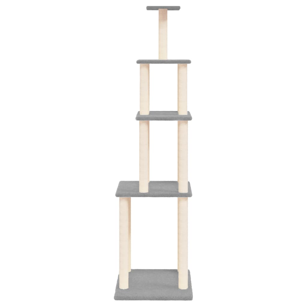 Kratzbaum mit Sisal-Kratzsäulen Hellgrau 183 cm - Home & Family Shop Nicolas Schwarz