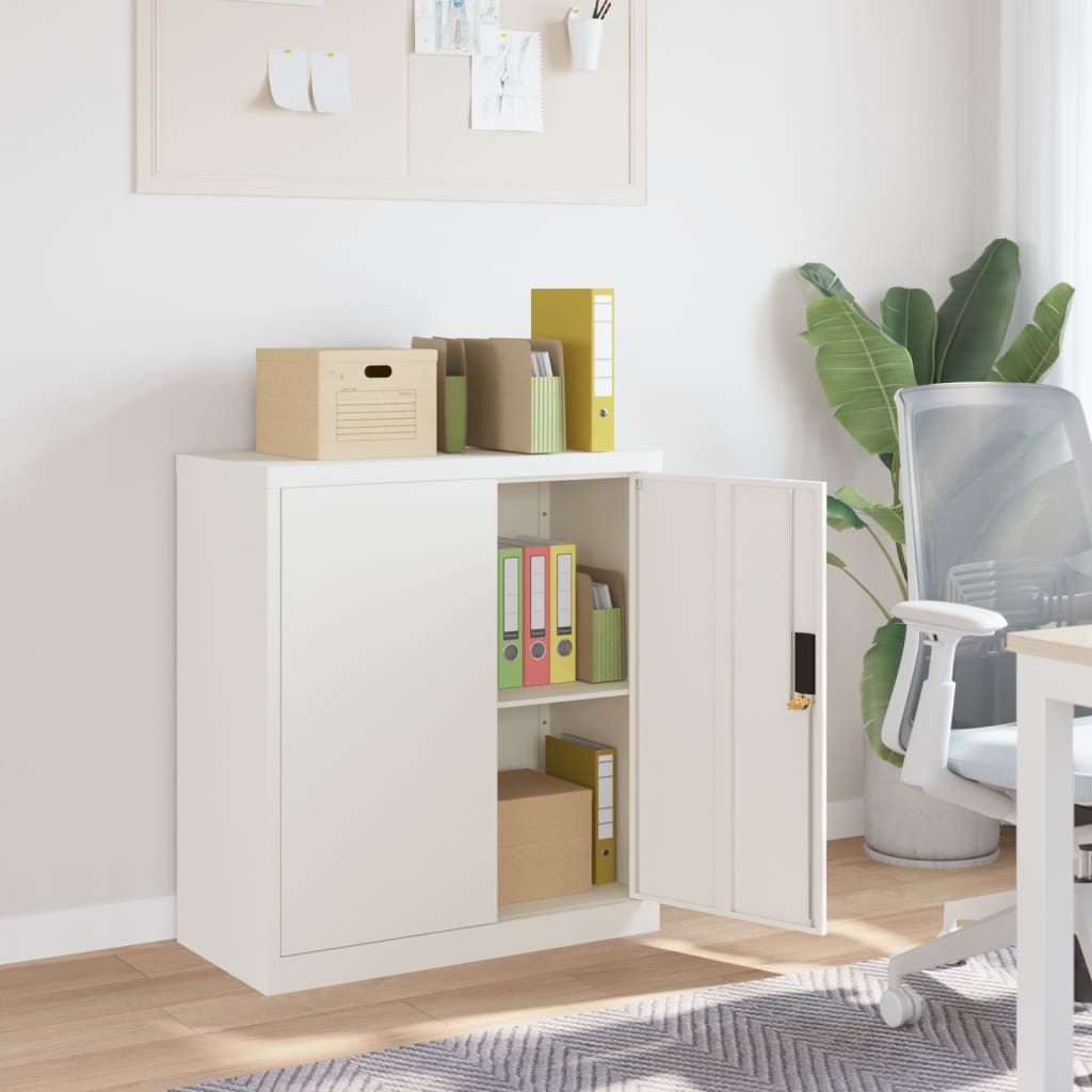 Filing Cabinet White 79x40x90 cm Steel