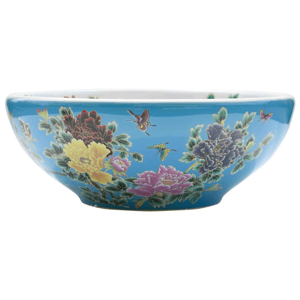 Aufsatzwaschbecken Mehrfarbig Rund Ø41x14 cm Keramik - Home & Family Shop Nicolas Schwarz