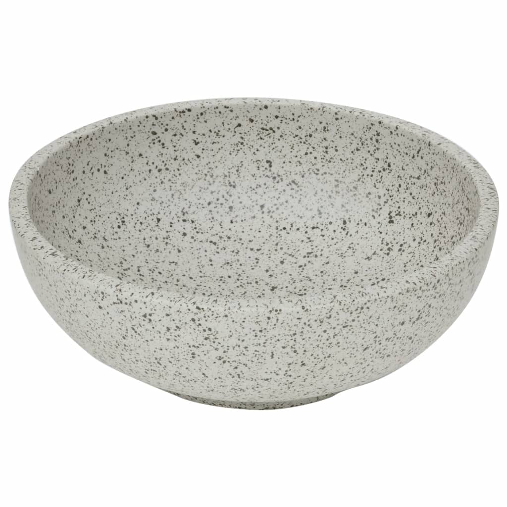 Aufsatzwaschbecken Grau Rund Ø41x14 cm Keramik - Home & Family Shop Nicolas Schwarz