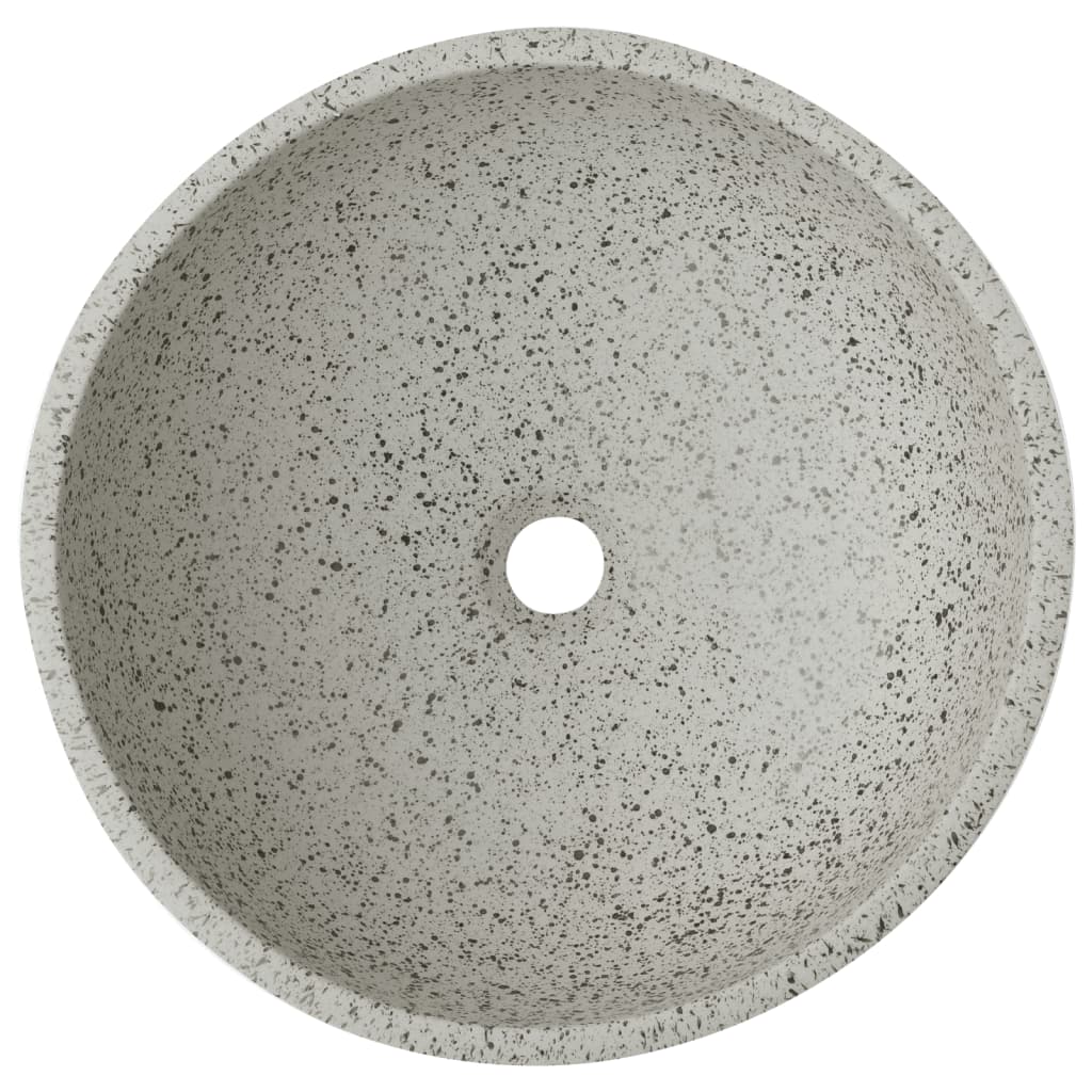 Aufsatzwaschbecken Grau Rund Ø41x14 cm Keramik - Home & Family Shop Nicolas Schwarz