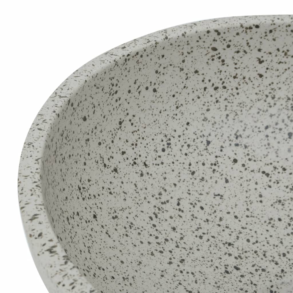 Aufsatzwaschbecken Grau Rund Ø41x14 cm Keramik - Home & Family Shop Nicolas Schwarz