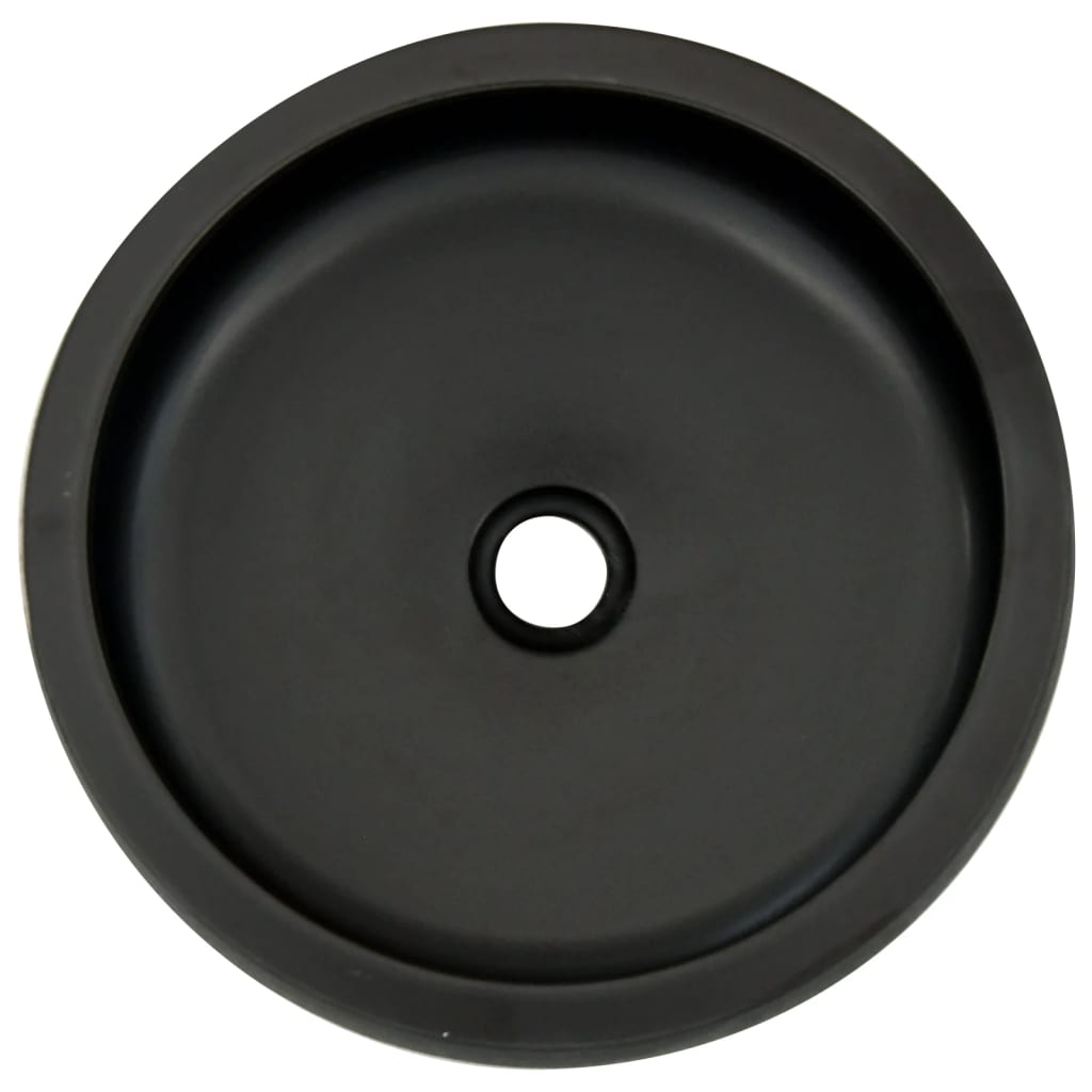 Aufsatzwaschbecken Schwarz und Braun Rund Ø41x14 cm Keramik - Home & Family Shop Nicolas Schwarz