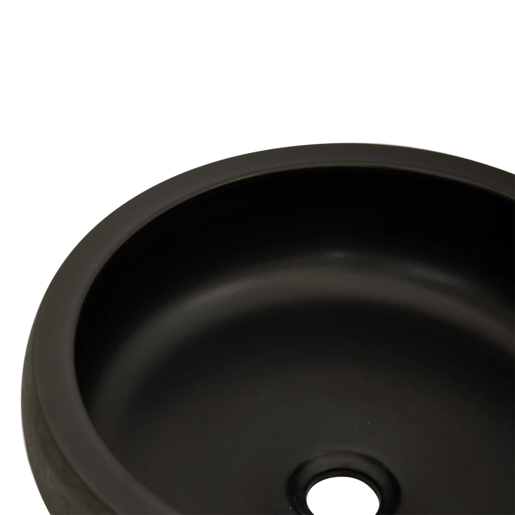 Aufsatzwaschbecken Schwarz und Braun Rund Ø41x14 cm Keramik - Home & Family Shop Nicolas Schwarz