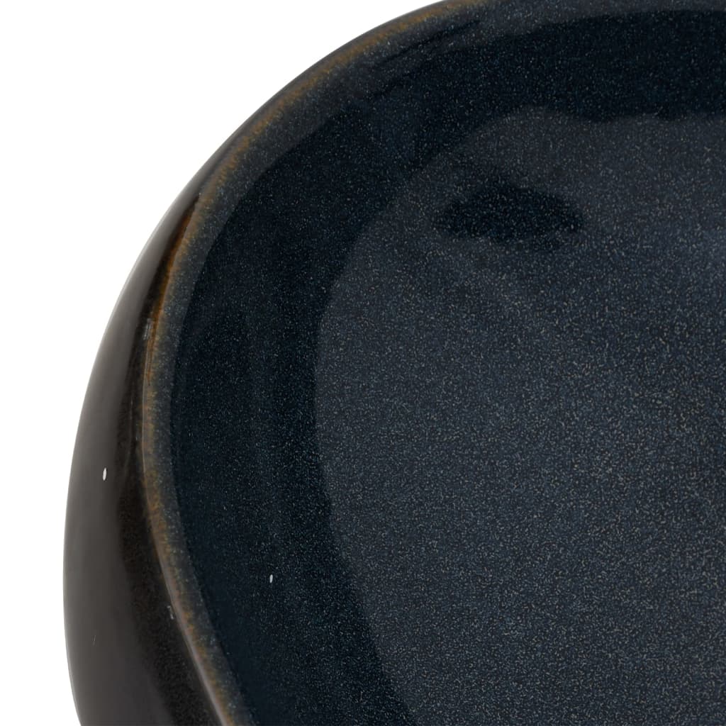 Aufsatzwaschbecken Schwarz und Blau Oval 59x40x15 cm Keramik - Home & Family Shop Nicolas Schwarz