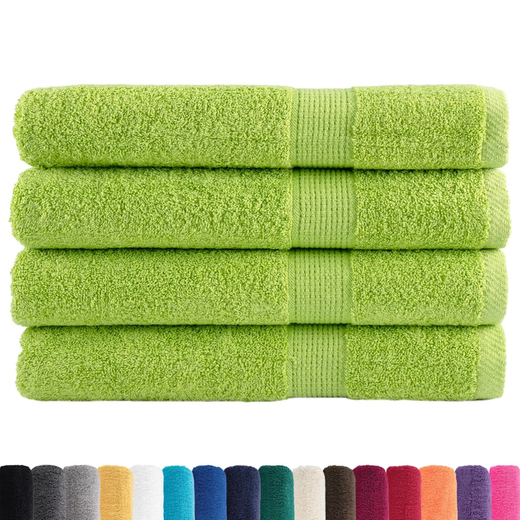 Premium-Handtücher SOLUND 4 Stk. Apfelgrün 100x200 cm 600 g/m² - Home & Family Shop Nicolas Schwarz
