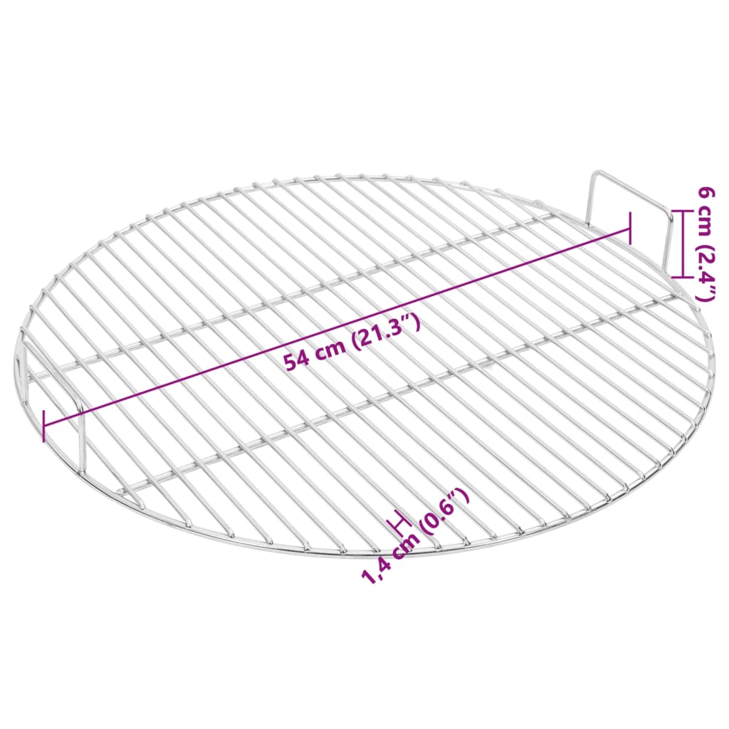 Grillrost mit Griffen Rund Ø54 cm 304 Edelstahl - Home & Family Shop Nicolas Schwarz