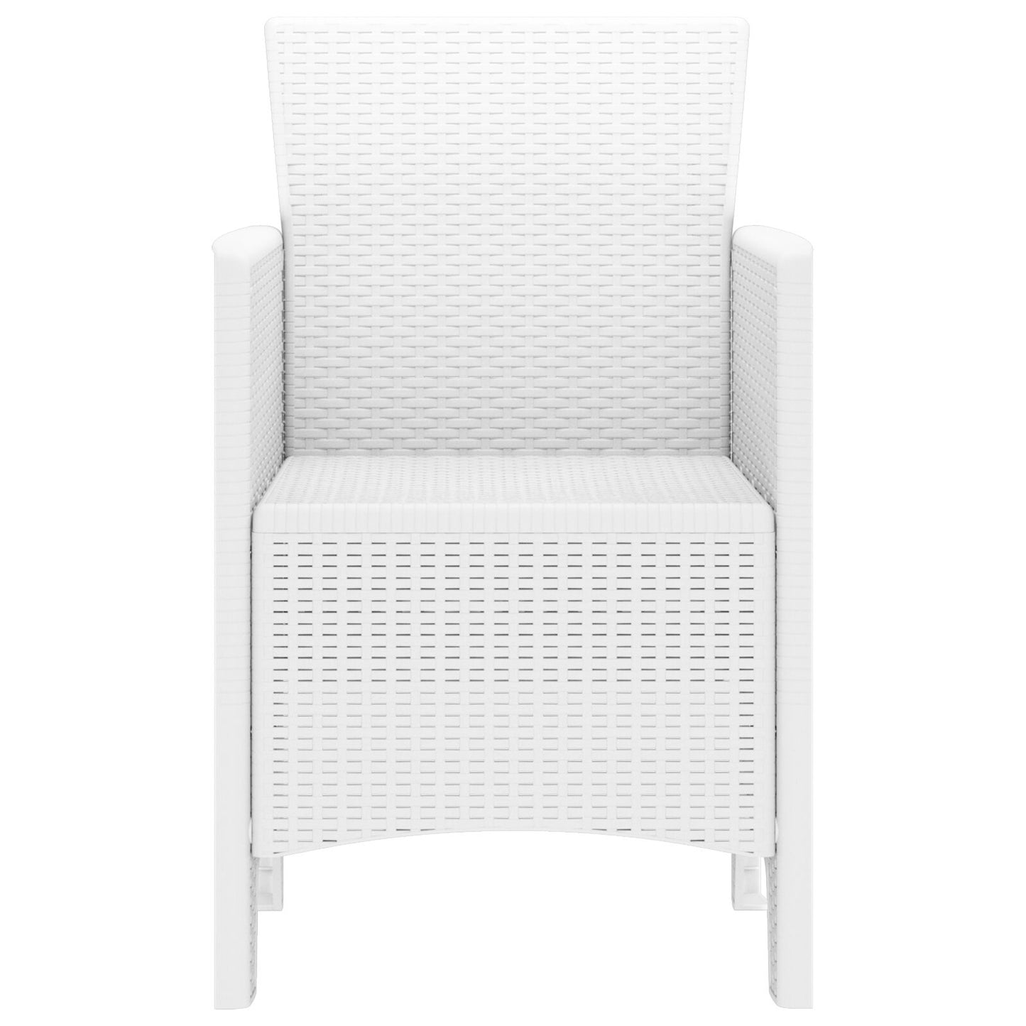 Gartenstuhl Set aus 2 Weiß Kunststoff-Rattan-Stil Standard