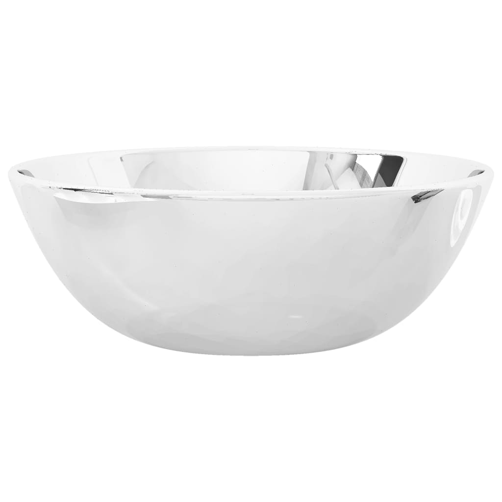 Waschbecken 28 x 10 cm Keramik Silbern - Home & Family Shop Nicolas Schwarz