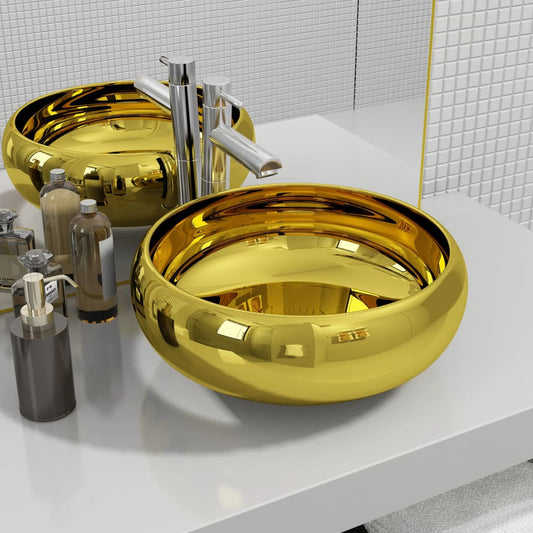 Waschbecken 40 x 15 cm Keramik Golden - Home & Family Shop Nicolas Schwarz