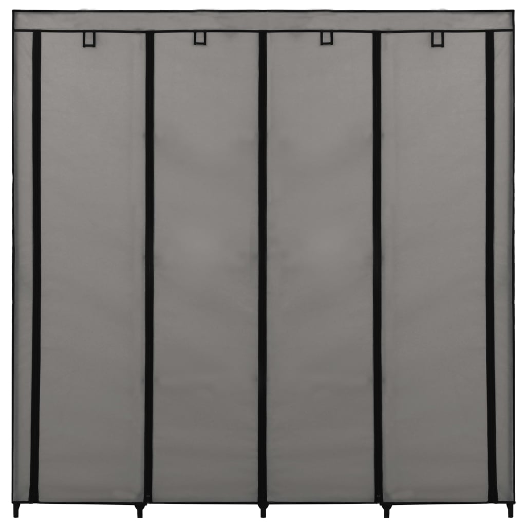 Kleiderschrank mit 4 Fächern Grau 175 x 45 x 170 cm