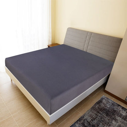 Spannbettlaken Jersey Anthrazit 90x200 cm Baumwolle - Home & Family Shop Nicolas Schwarz