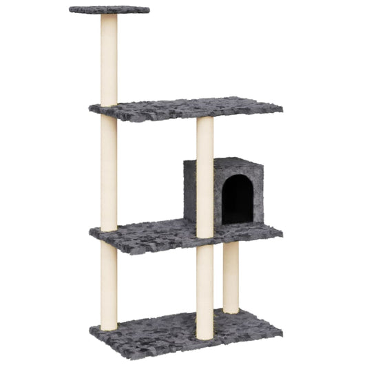 Kratzbaum mit Sisal-Kratzsäulen Dunkelgrau 119 cm - Home & Family Shop Nicolas Schwarz