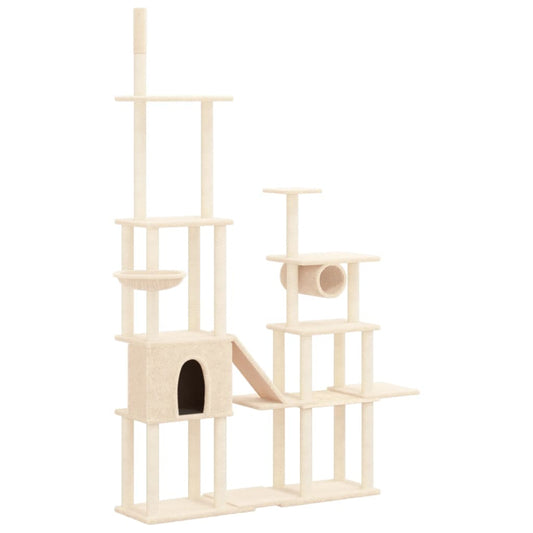 Kratzbaum mit Sisal-Kratzsäulen Creme 279 cm - Home & Family Shop Nicolas Schwarz